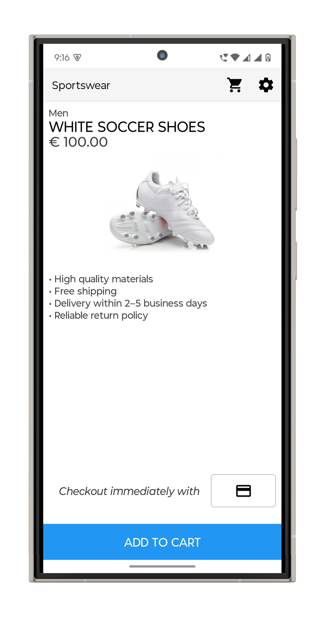 Card payment button